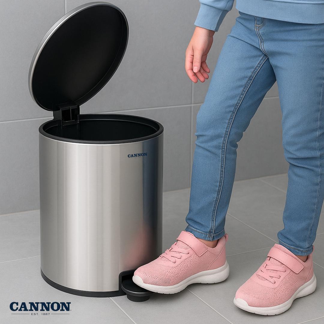 CANNON PEDAL TRASH CAN WITH LID ROUND 5 LITERS
