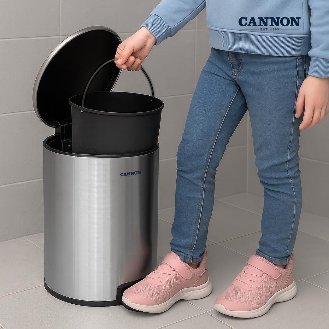 CANNON PEDAL TRASH CAN WITH LID ROUND 5 LITERS