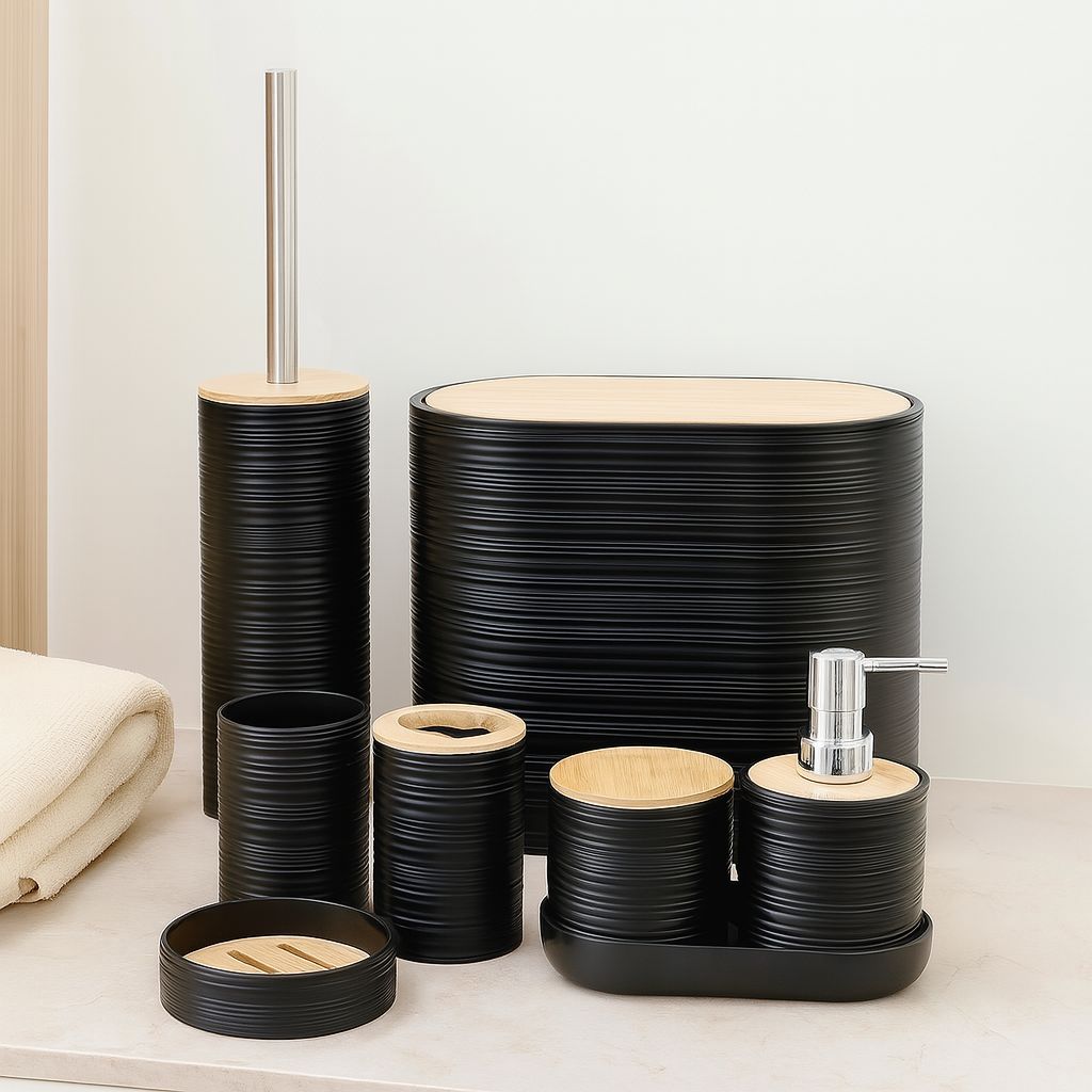 VILO BATHROOM SET 8 PIECES WITH BAMBOO