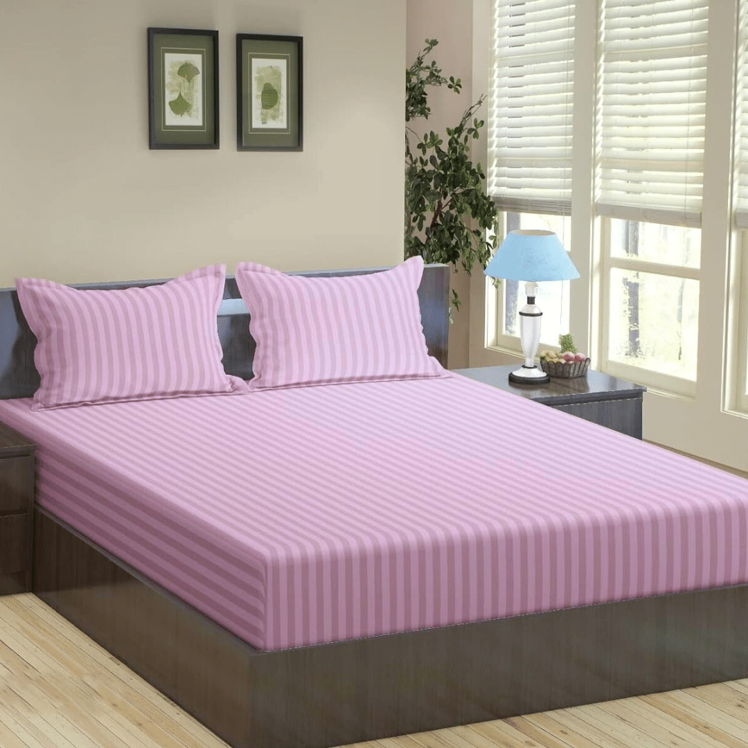 Give your bedroom an elegant makeover with this cost effective 90 GSM fitted sheet set featuring a remarkable design, made of high quality double brushed microfiber for extra smoothness and durability. Set is available in multiple colors and in three sizes. SINGLE SIZE: 2 fitted sheets 120×200 cm + 2 pillow cases 50×75 cm DOUBLE SIZE: 1 fitted sheet 180×200 cm + 2 pillow cases 50×75 cm KING SIZE: 1 fitted sheet 200×200 cm + 2 pillow cases 50×75 cm
