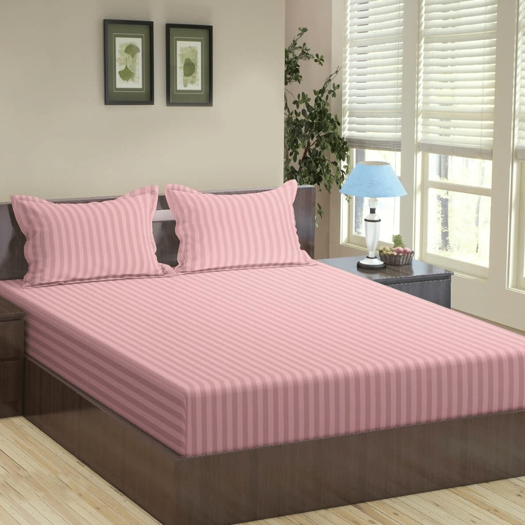 Give your bedroom an elegant makeover with this cost effective 90 GSM fitted sheet set featuring a remarkable design, made of high quality double brushed microfiber for extra smoothness and durability. Set is available in multiple colors and in three sizes. SINGLE SIZE: 2 fitted sheets 120×200 cm + 2 pillow cases 50×75 cm DOUBLE SIZE: 1 fitted sheet 180×200 cm + 2 pillow cases 50×75 cm KING SIZE: 1 fitted sheet 200×200 cm + 2 pillow cases 50×75 cm