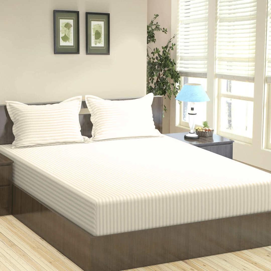 Give your bedroom an elegant makeover with this cost effective 90 GSM fitted sheet set featuring a remarkable design, made of high quality double brushed microfiber for extra smoothness and durability. Set is available in multiple colors and in three sizes. SINGLE SIZE: 2 fitted sheets 120×200 cm + 2 pillow cases 50×75 cm DOUBLE SIZE: 1 fitted sheet 180×200 cm + 2 pillow cases 50×75 cm KING SIZE: 1 fitted sheet 200×200 cm + 2 pillow cases 50×75 cm