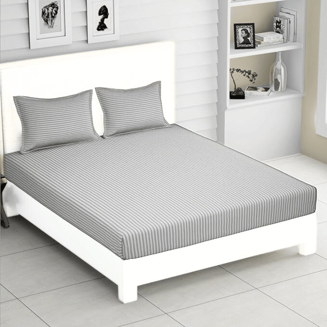 Give your bedroom an elegant makeover with this cost effective 90 GSM fitted sheet set featuring a remarkable design, made of high quality double brushed microfiber for extra smoothness and durability. Set is available in multiple colors and in three sizes. SINGLE SIZE: 2 fitted sheets 120×200 cm + 2 pillow cases 50×75 cm DOUBLE SIZE: 1 fitted sheet 180×200 cm + 2 pillow cases 50×75 cm KING SIZE: 1 fitted sheet 200×200 cm + 2 pillow cases 50×75 cm