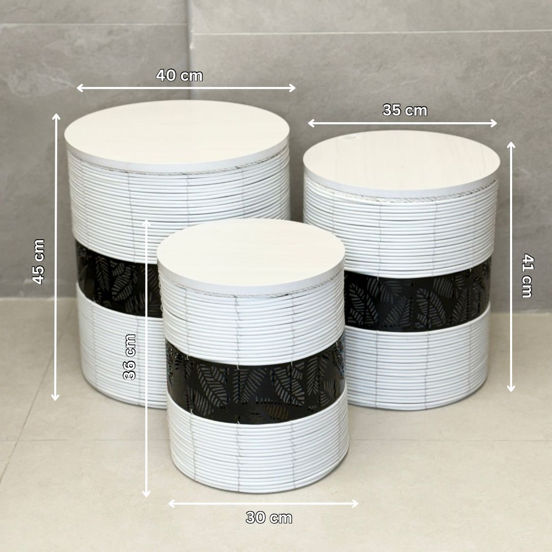 AWOT MULTI-USE ROUND BASKET 3-PIECE WITH LID