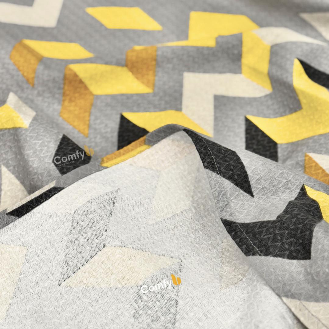 COMFYB 100% COTTON PRINTED PIKE BLANKET YELLOW