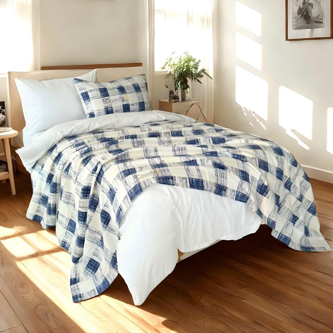 COMFYB 100% COTTON PRINTED PIKE BLANKET SQUARE