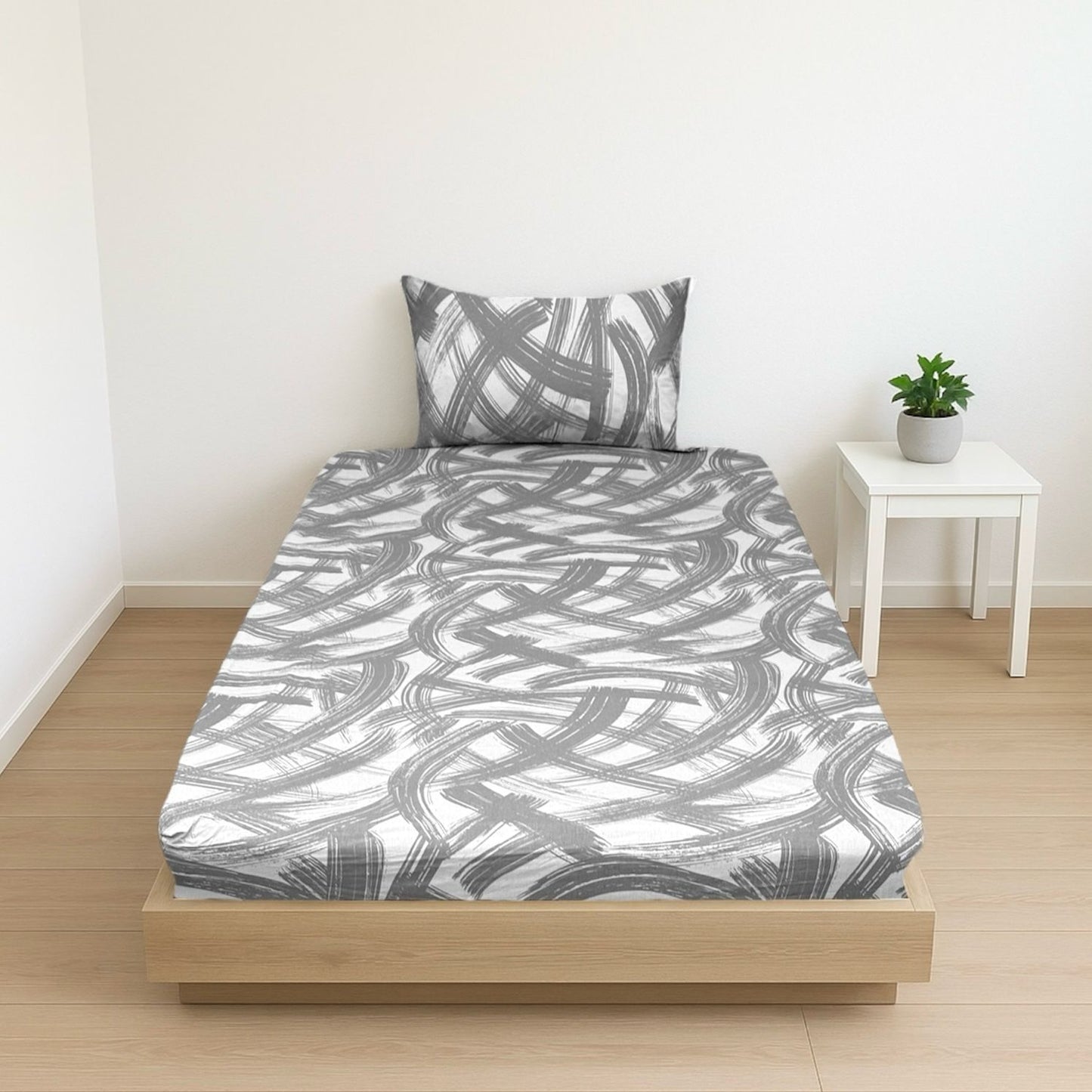 COMFYB 100% COTTON FITTED SHEET SET WAVES