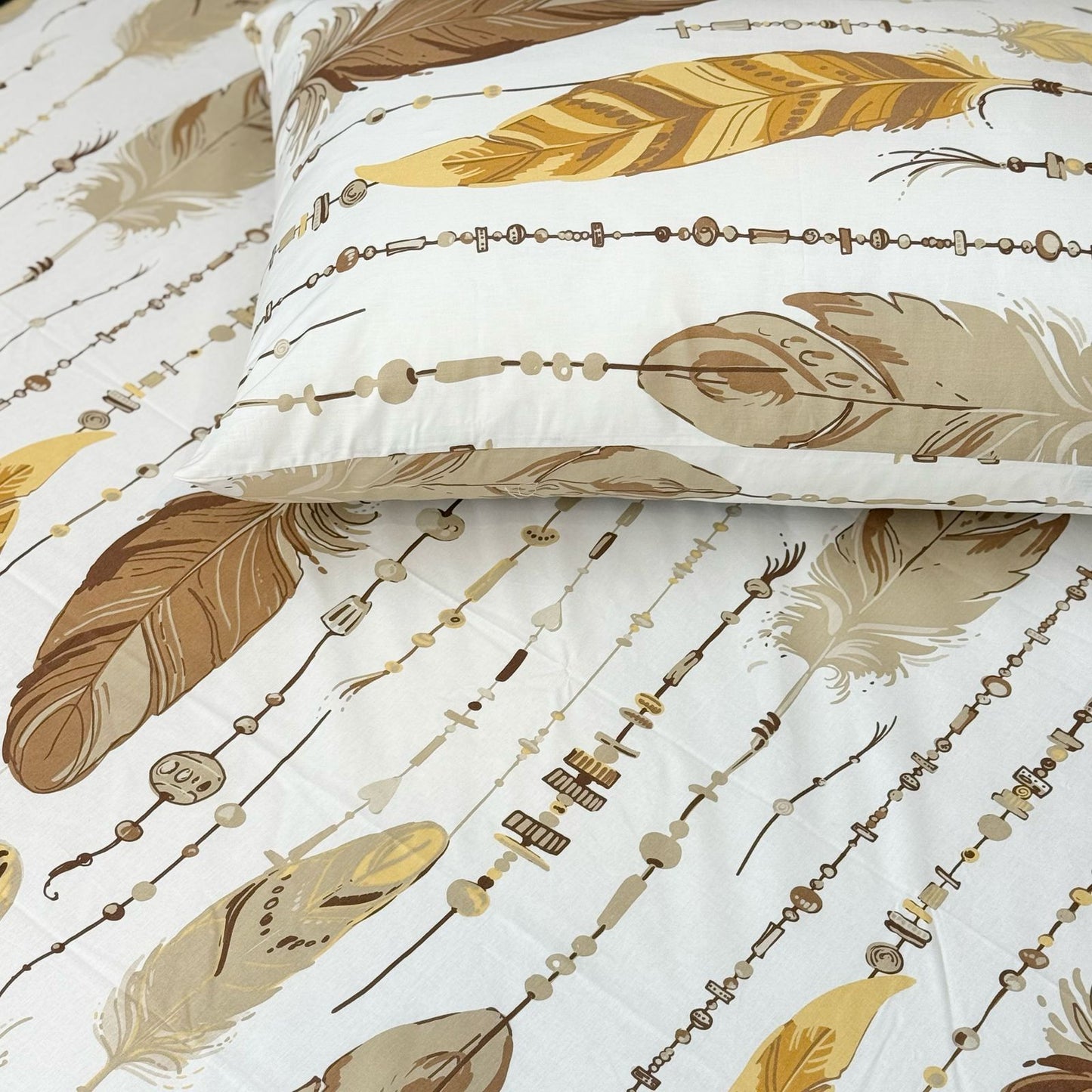COMFYB 100% COTTON FITTED SHEET SET FEATHER