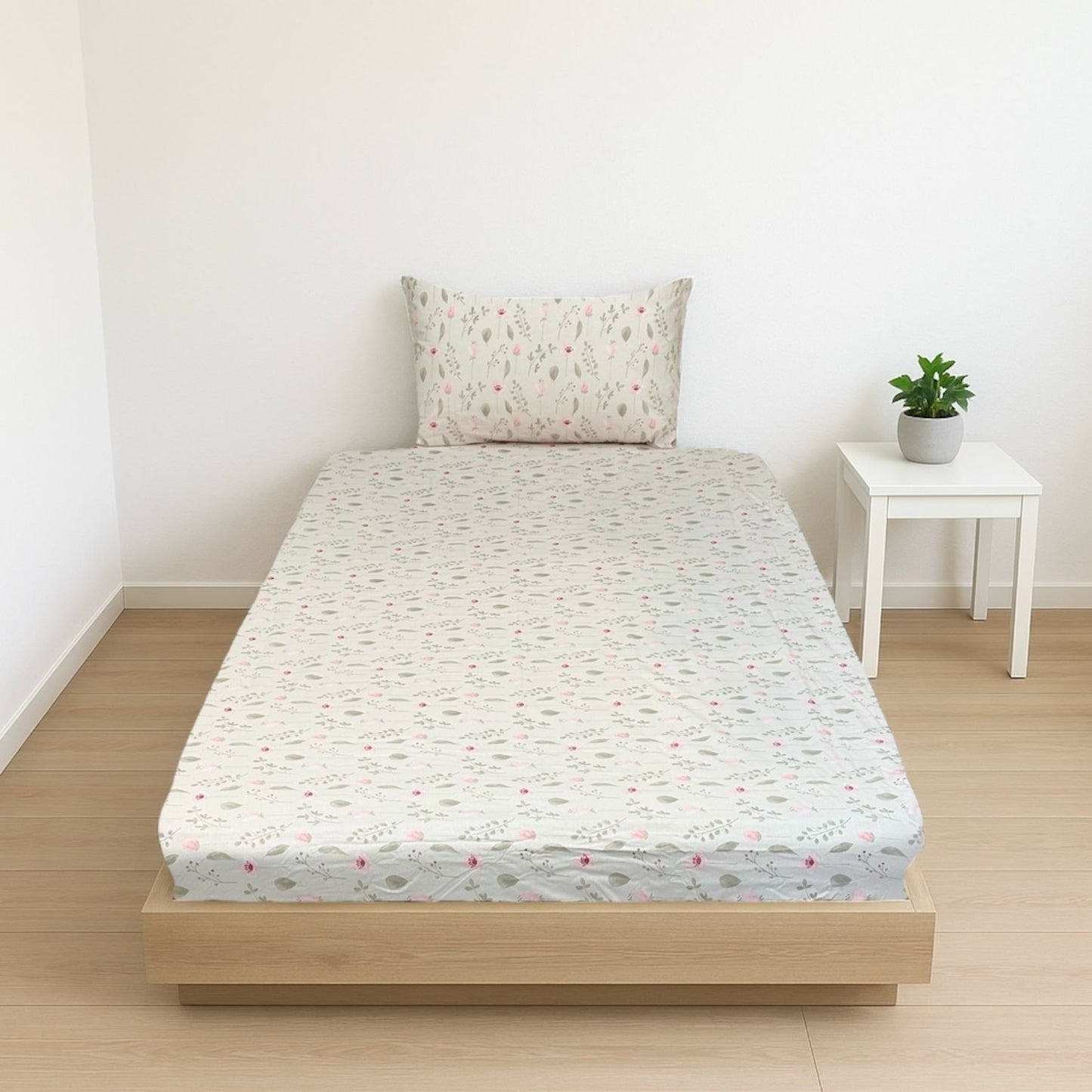 COMFYB 100% COTTON FITTED SHEET SET FLO