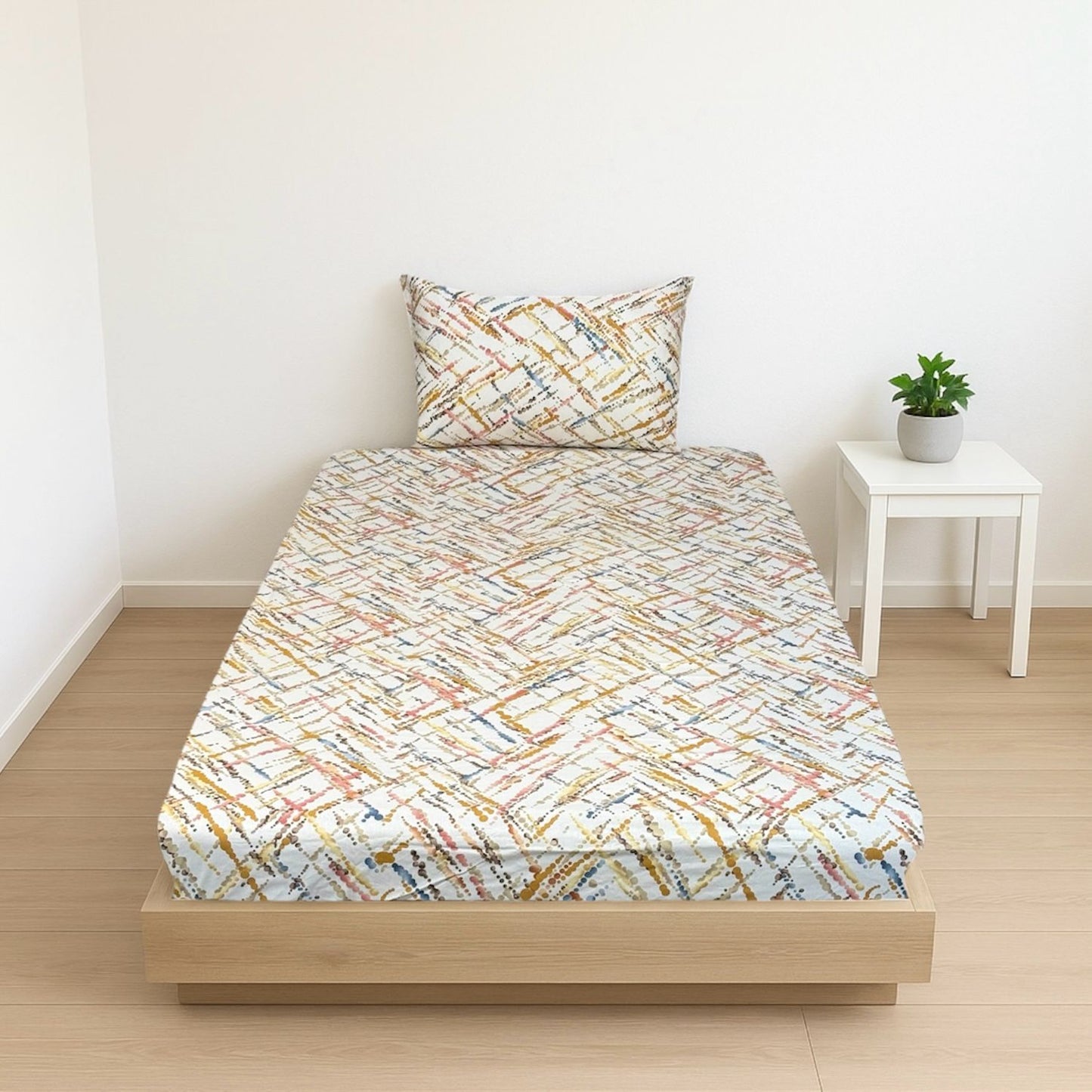 COMFYB 100% COTTON FITTED SHEET SET DOTTED