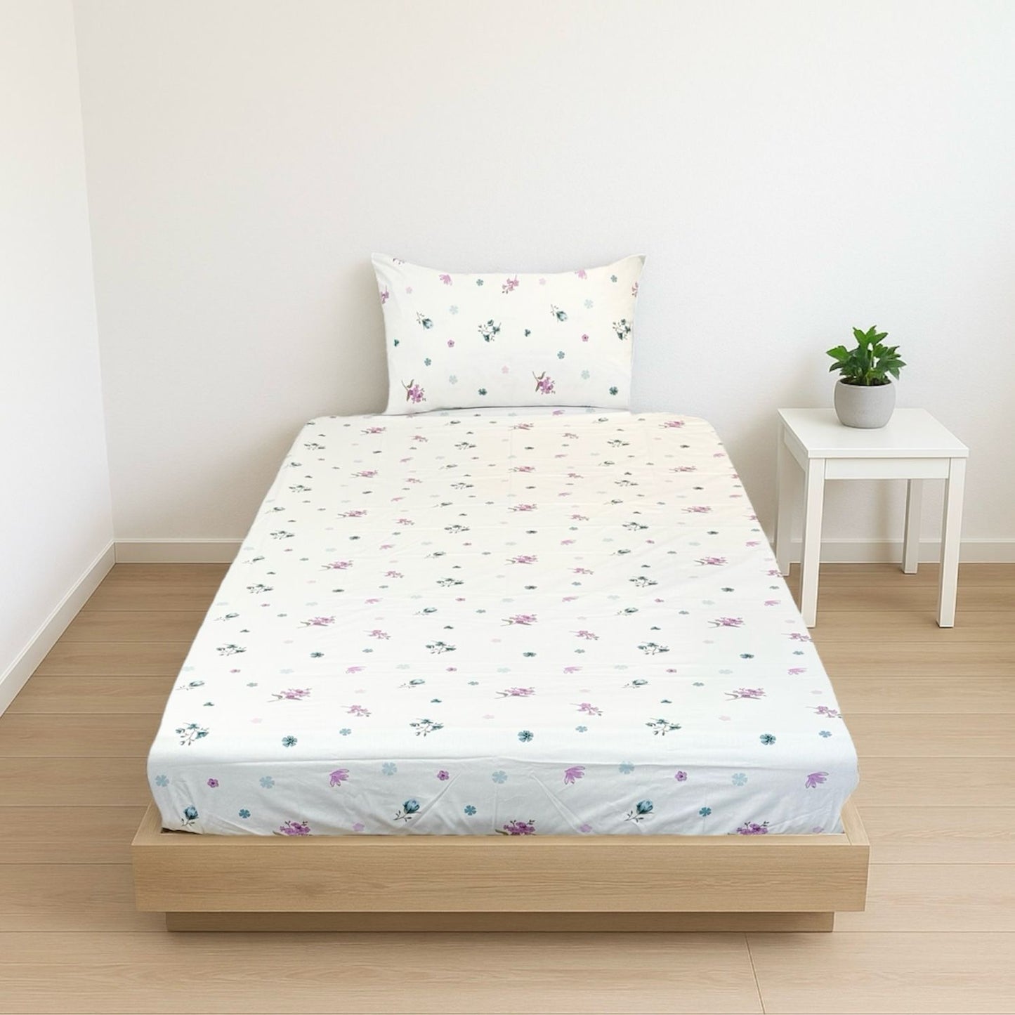 COMFYB 100% COTTON FITTED SHEET SET BLOOM