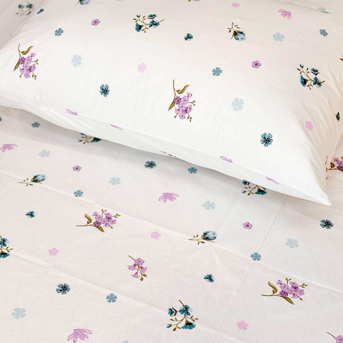 COMFYB 100% COTTON FITTED SHEET SET BLOOM