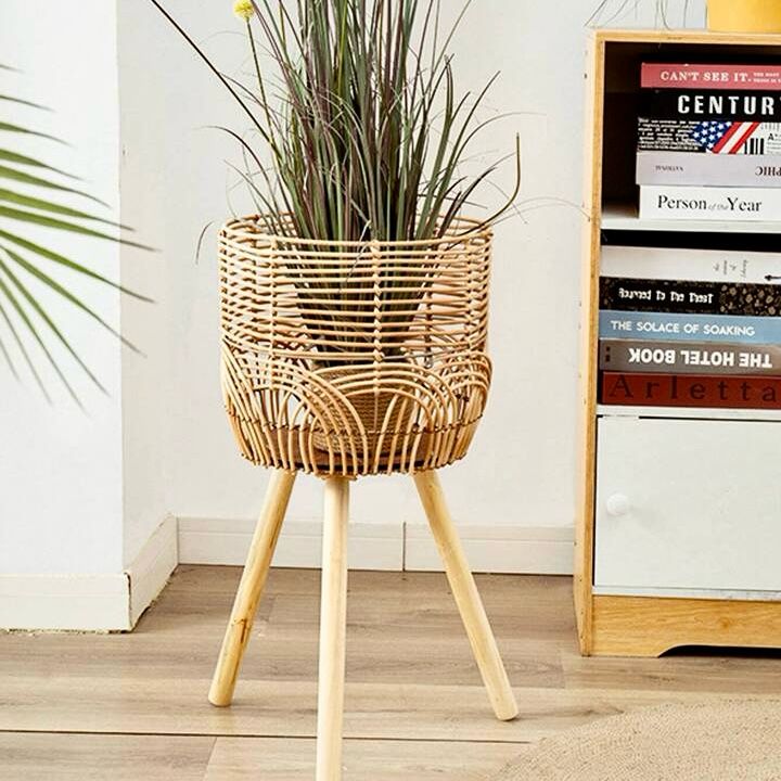 KLON WOVEN ROUND FLOWER POT STAND 2-PIECE