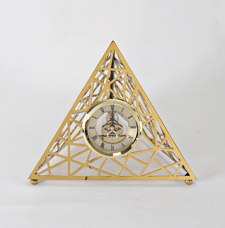 GOLD TRIANGLED CLOCK