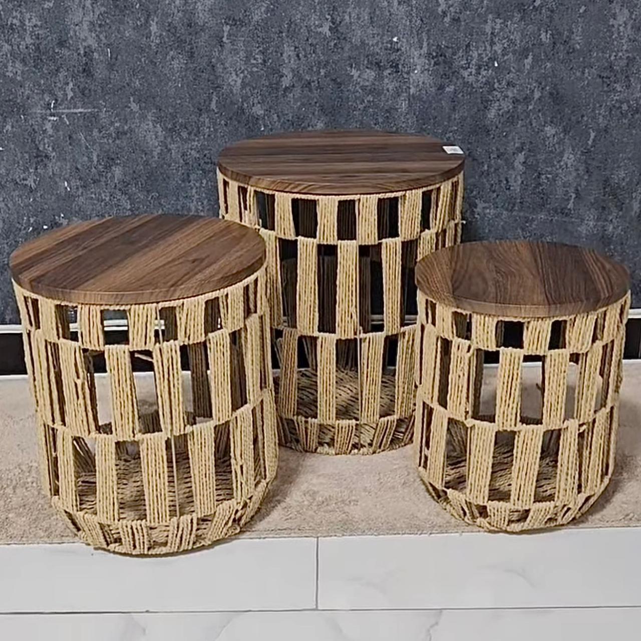 TKP STORAGE BROWN BASKET SET WITH LID