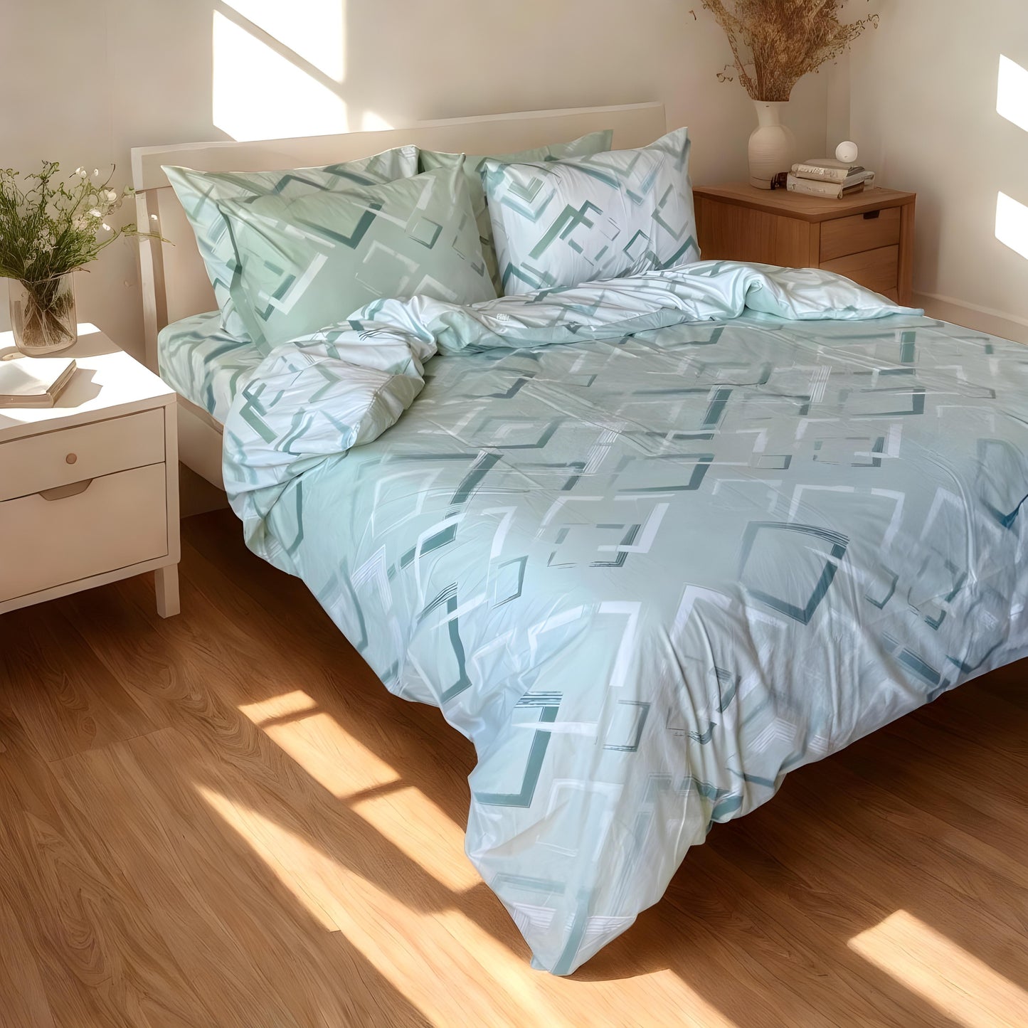 COMFYB 100% COTTON REVERSIBLE BED SET GEOM