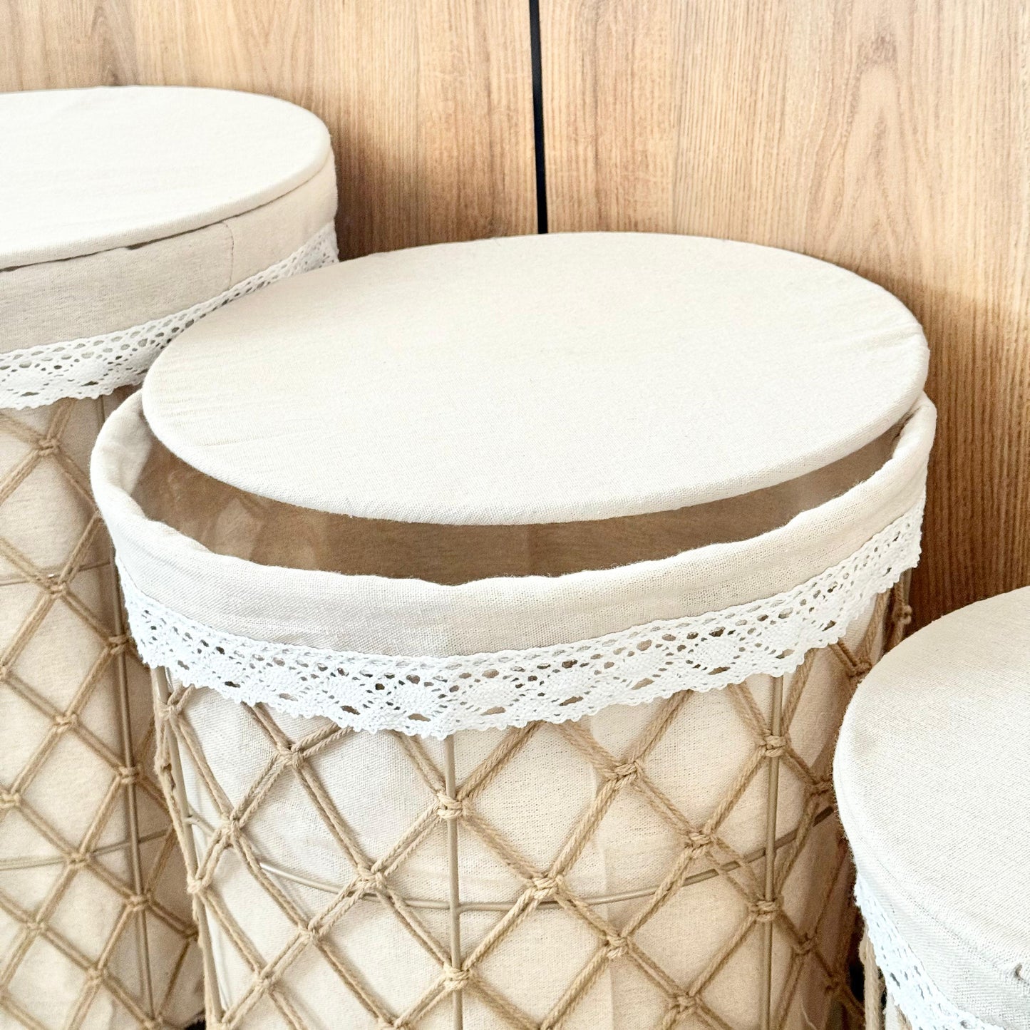 GENO STRAW LAUNDRY BASKET WITH LID