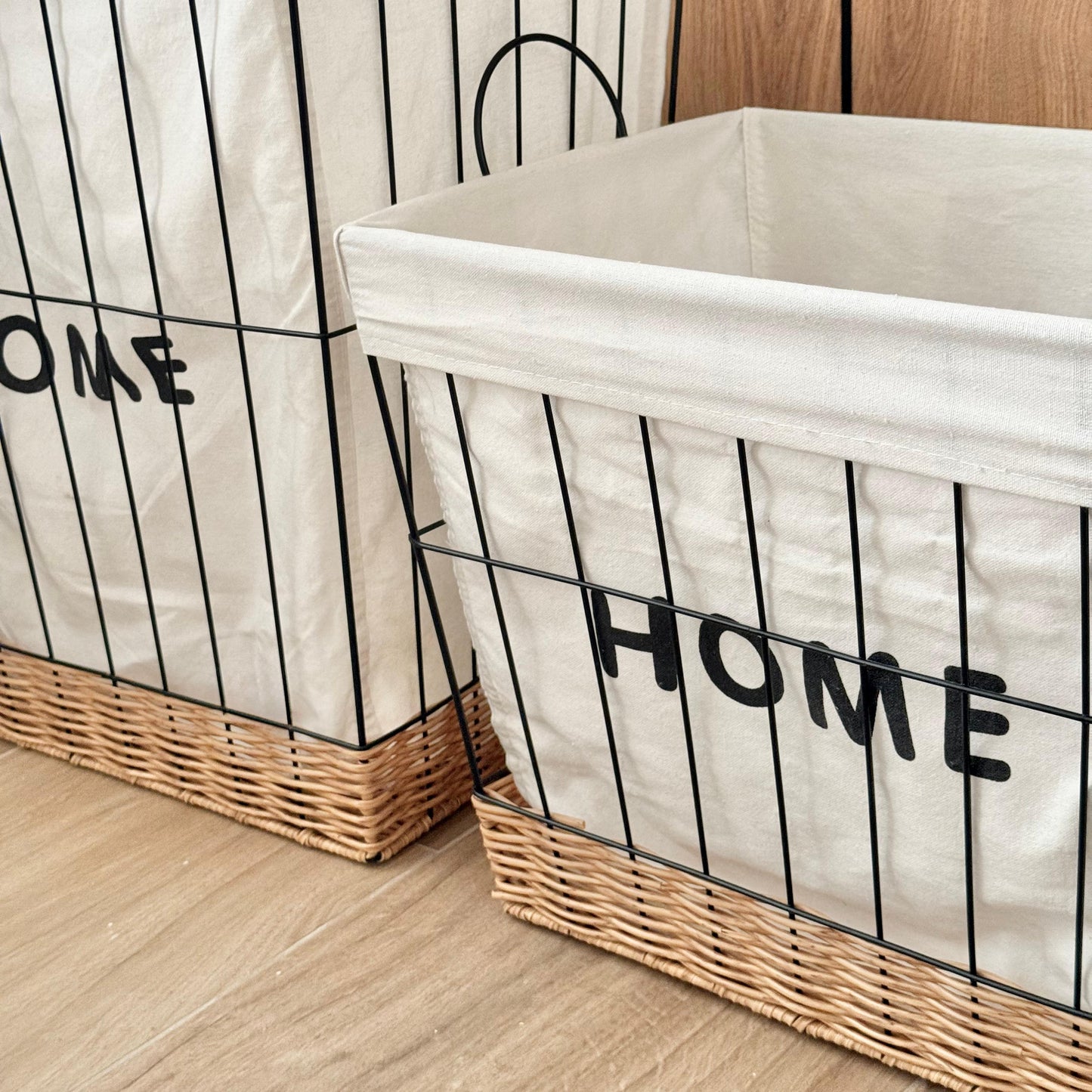 HOME SQUARE STORAGE BASKETS WITH HANDLES