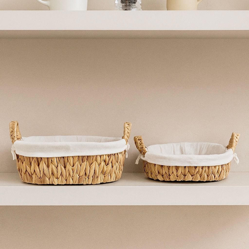 MEZO STRAW TRAY WITH HANDLES