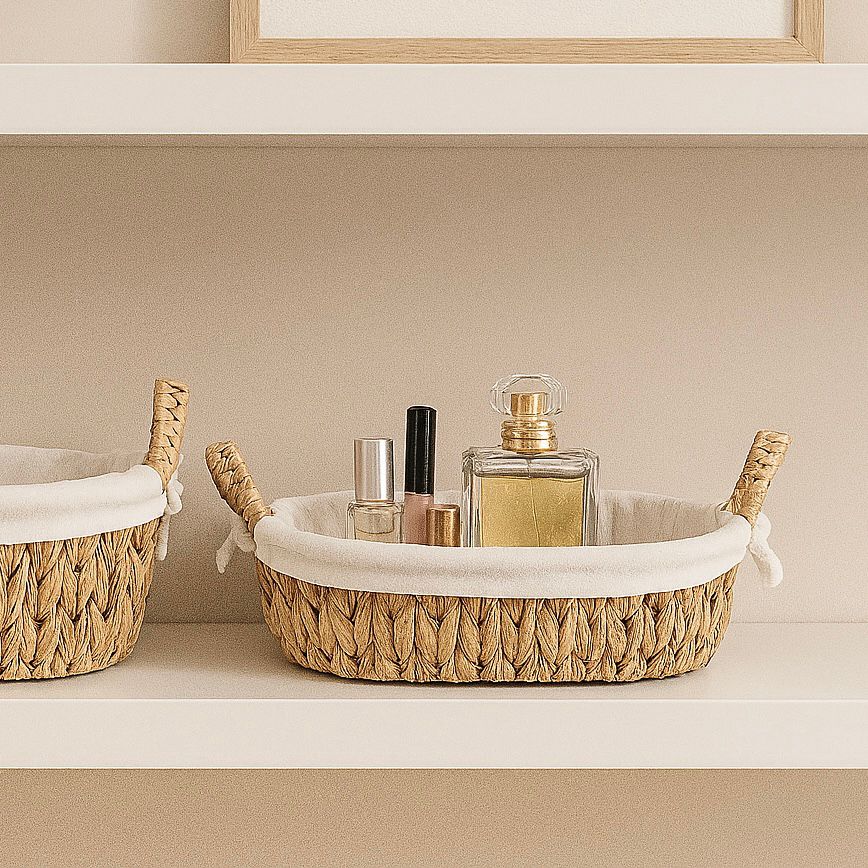 MEZO STRAW TRAY WITH HANDLES