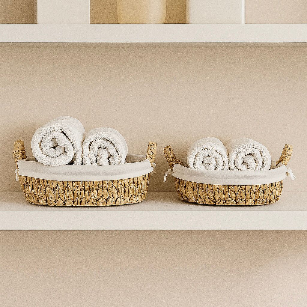 MEZO STRAW TRAY WITH HANDLES