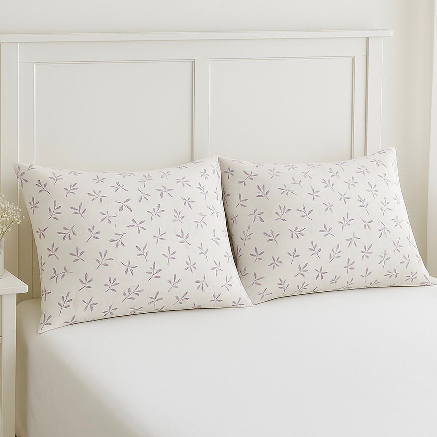 COMFYB 1005 COTTON PRINTED PILLOWCASES LEAF2