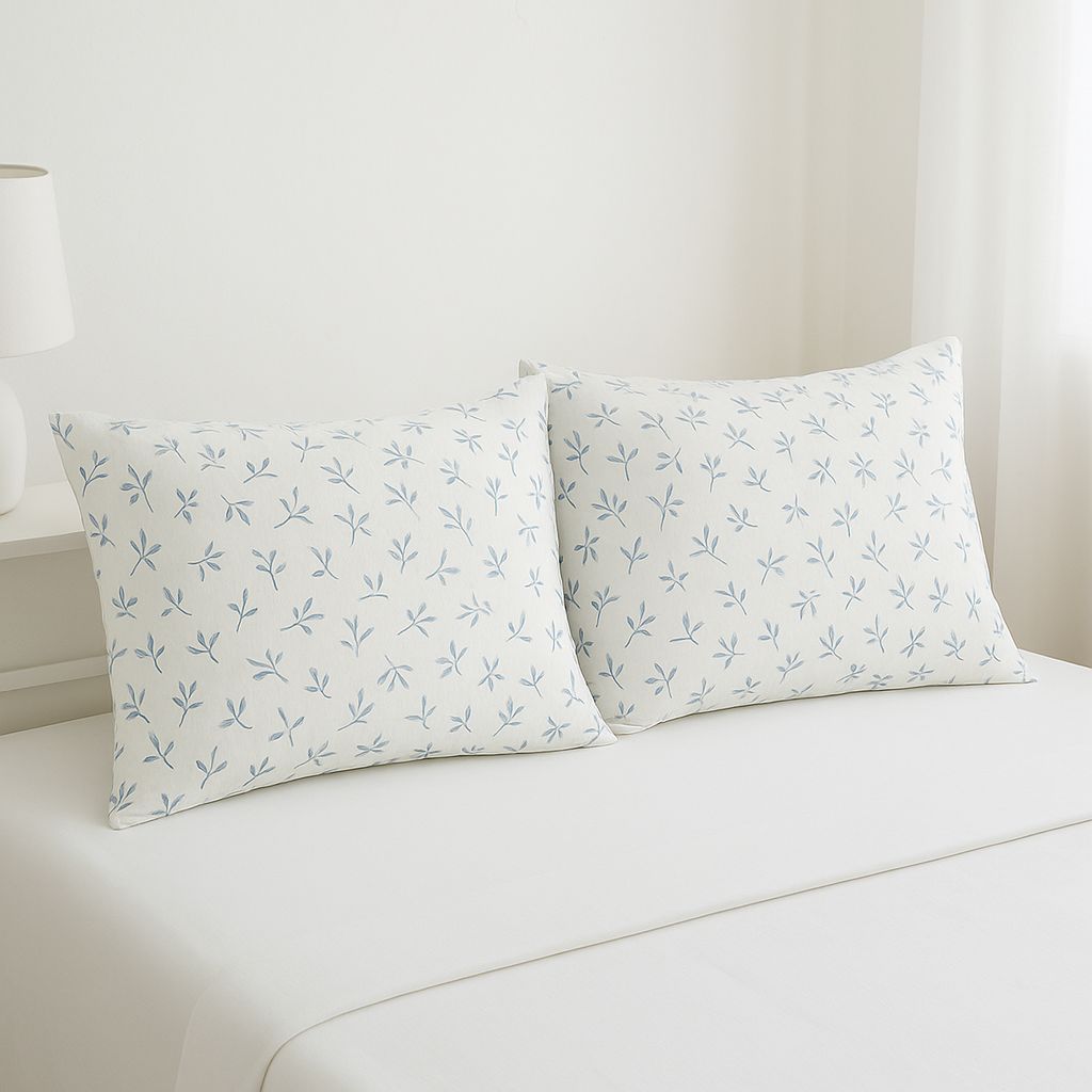 COMFYB 1005 COTTON PRINTED PILLOWCASES LEAF2