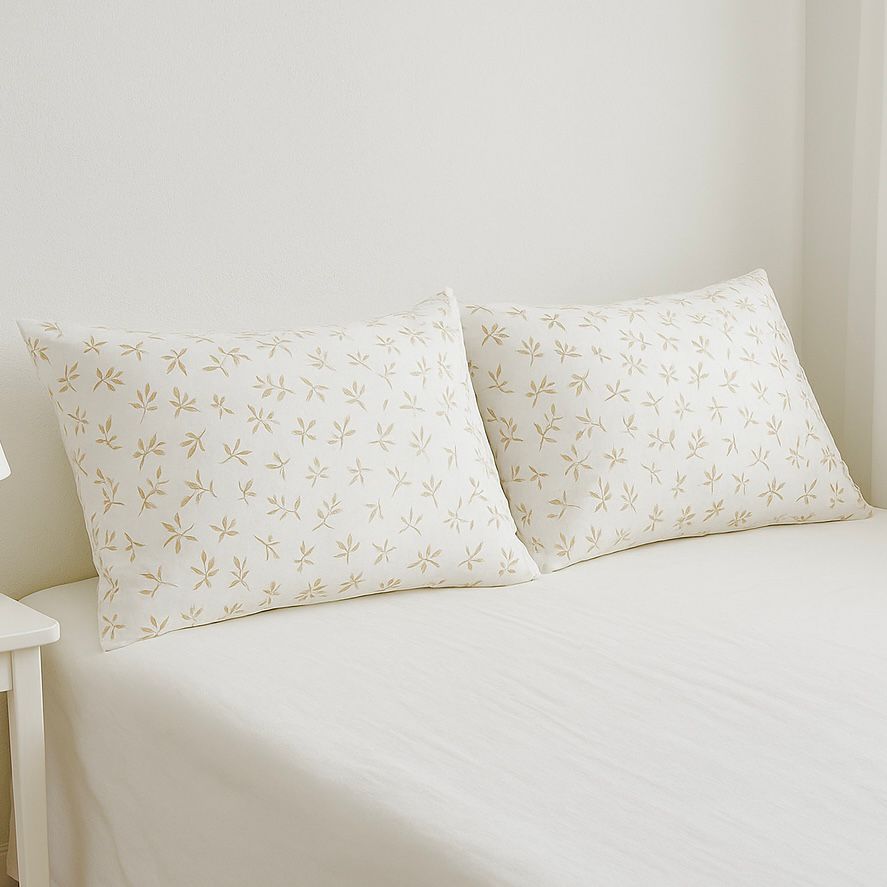 COMFYB 1005 COTTON PRINTED PILLOWCASES LEAF2