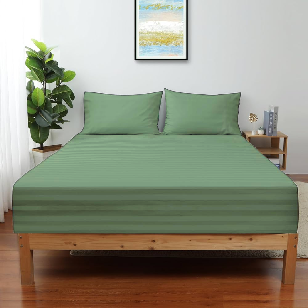 COMFYB LUXURY 100% COTTON SATIN FITTED SHEET SETS SOLID
