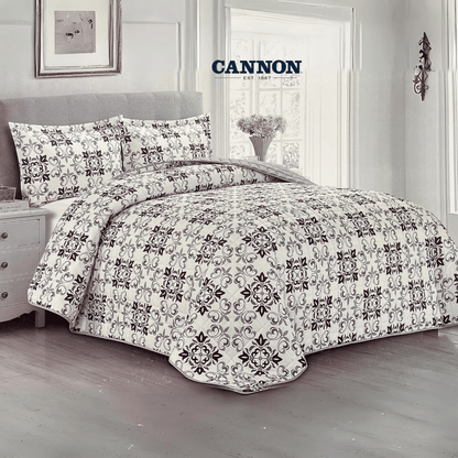 CANNON 100% COTTON PRINTED BEDSPREAD SET