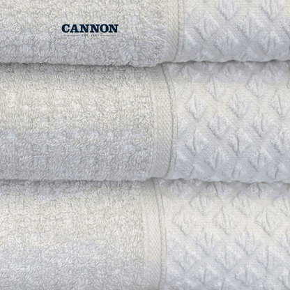 CANNON 100% COTTON TWISTED TOWELS OFFWHITE