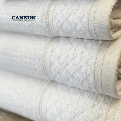 CANNON 100% COTTON TWISTED TOWELS OFFWHITE