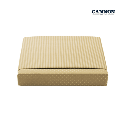 CANNON DOTS & STRIPE POLY COTTON 50/50 SOLID FITTED SHEET SET