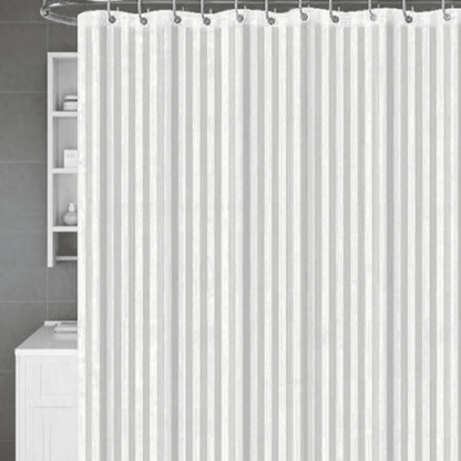 STRIPES WATERPROOF PLAIN BATHROOM CURTAIN