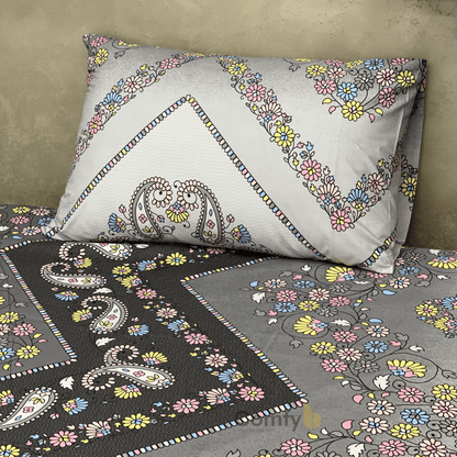 COMFYB 100% COTTON PRINTED FITTED SHEET SET