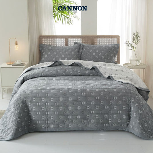 CANNON THREE LAYERS JAQUARD POLYCOTTON STONE WASH BEDSPREAD STER