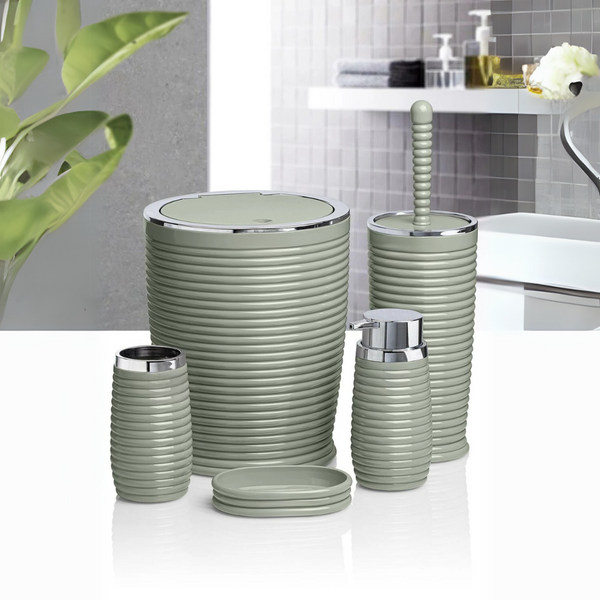 OKY RINK CHROME BATHROOM SET ROUND 5 PIECE