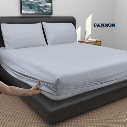 CANNON 100% COTTON FITTED SHEETS SET BLUES