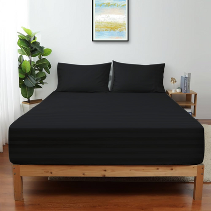COMFYB LUXURY 100% COTTON SATIN FITTED SHEET SETS SOLID
