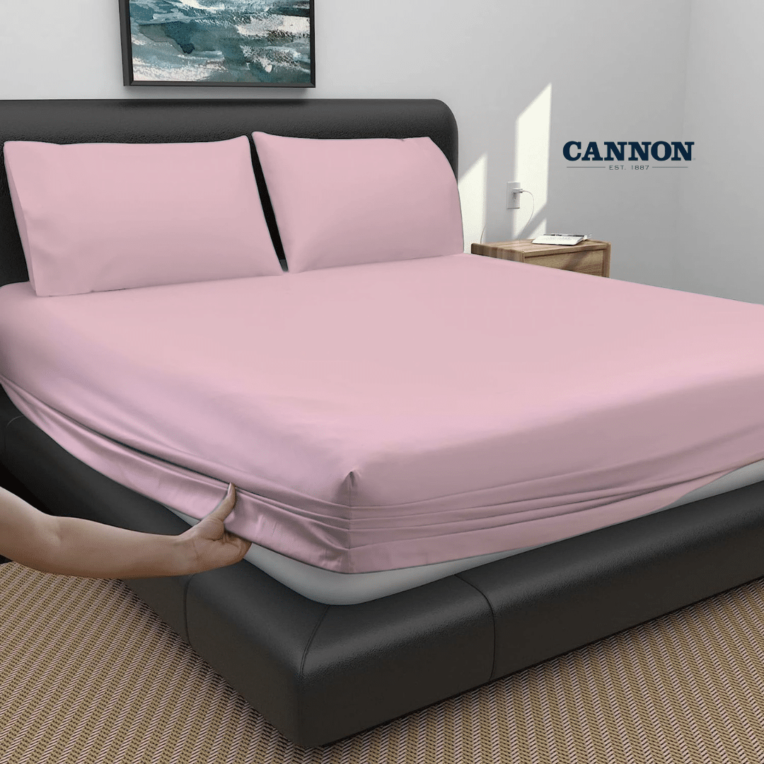 CANNON 100% COTTON FITTED SHEETS SET ROSES