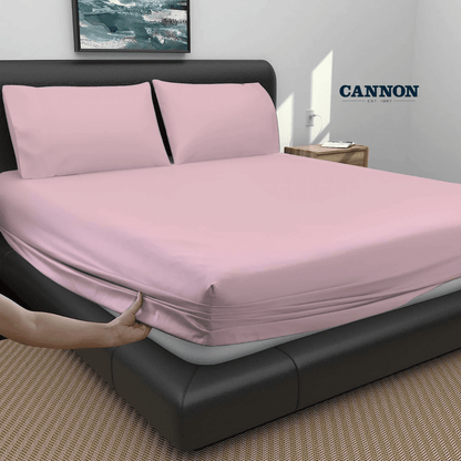 CANNON 100% COTTON FITTED SHEETS SET ROSES