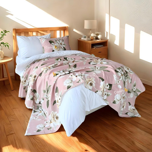 COMFYB 100% COTTON PRINTED PIKE BLANKET FLOWERS