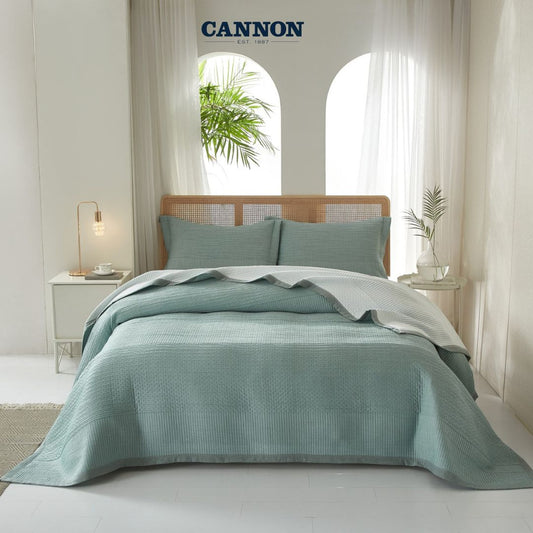 CANNON THREE LAYERS JAQUARD POLYCOTTON STONE WASH BEDSPREAD SEQ