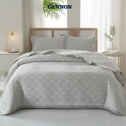 CANNON THREE LAYERS JAQUARD POLYCOTTON STONE WASH BEDSPREAD STER