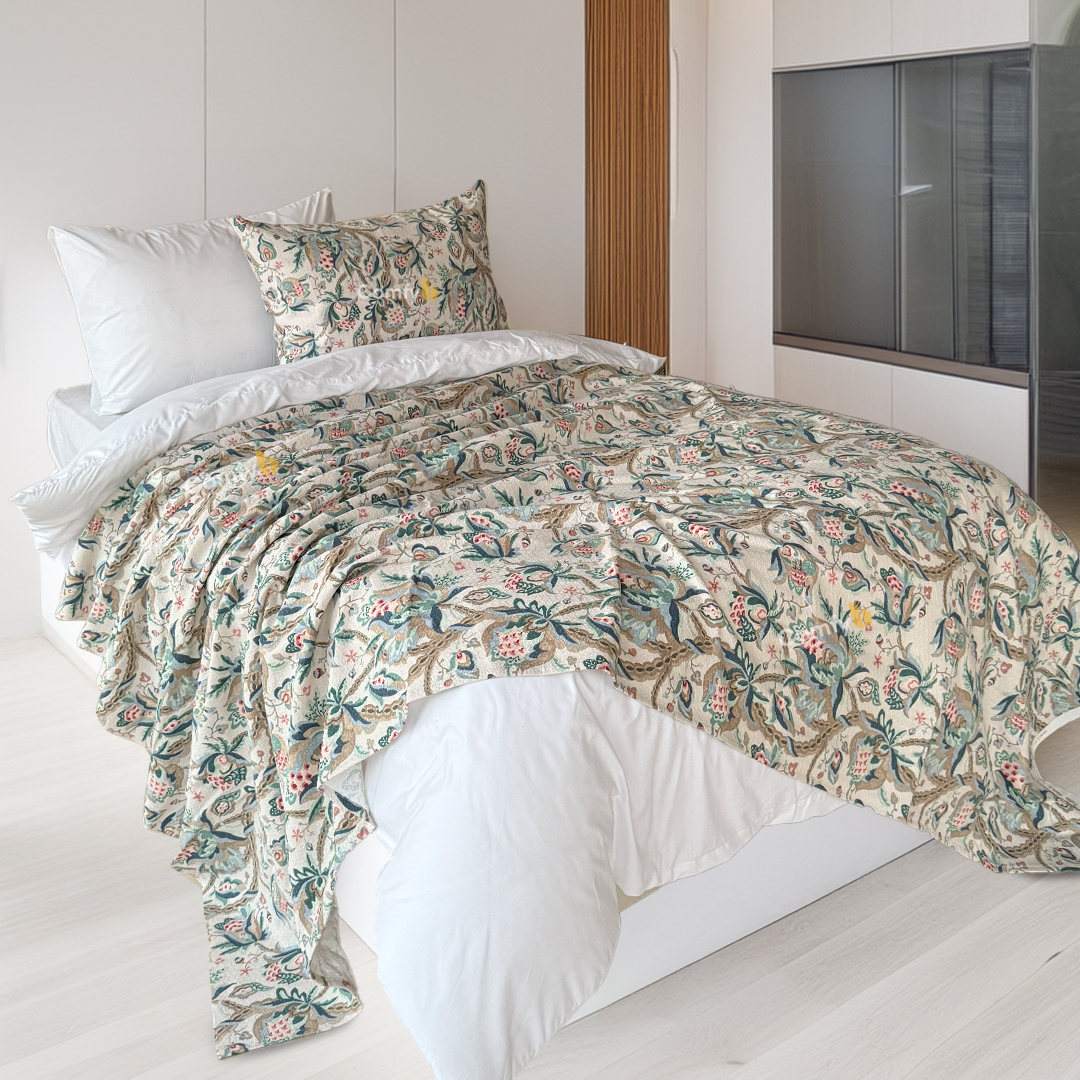COMFYB 100% COTTON PRINTED PIKE BLANKET FLORAL