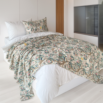 COMFYB 100% COTTON PRINTED PIKE BLANKET FLORAL