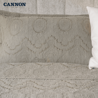 CANNON SOOTHESANDS 100% STONE WASH COTTON BEDSPREAD SET
