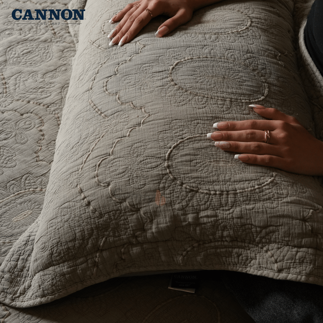 CANNON SOOTHESANDS 100% STONE WASH COTTON BEDSPREAD SET