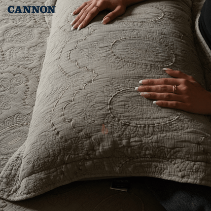 CANNON SOOTHESANDS 100% STONE WASH COTTON BEDSPREAD SET
