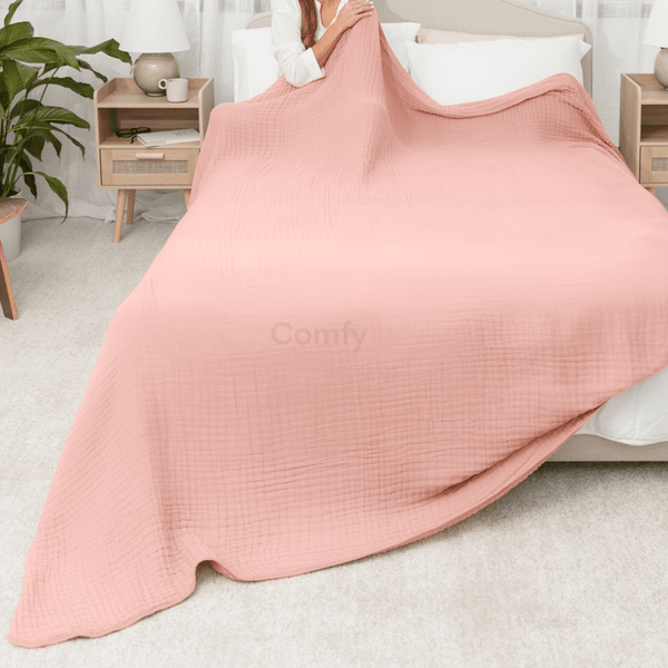 COMFYB 100% ORGANIC COTTON EMME MUSLIN ROSE